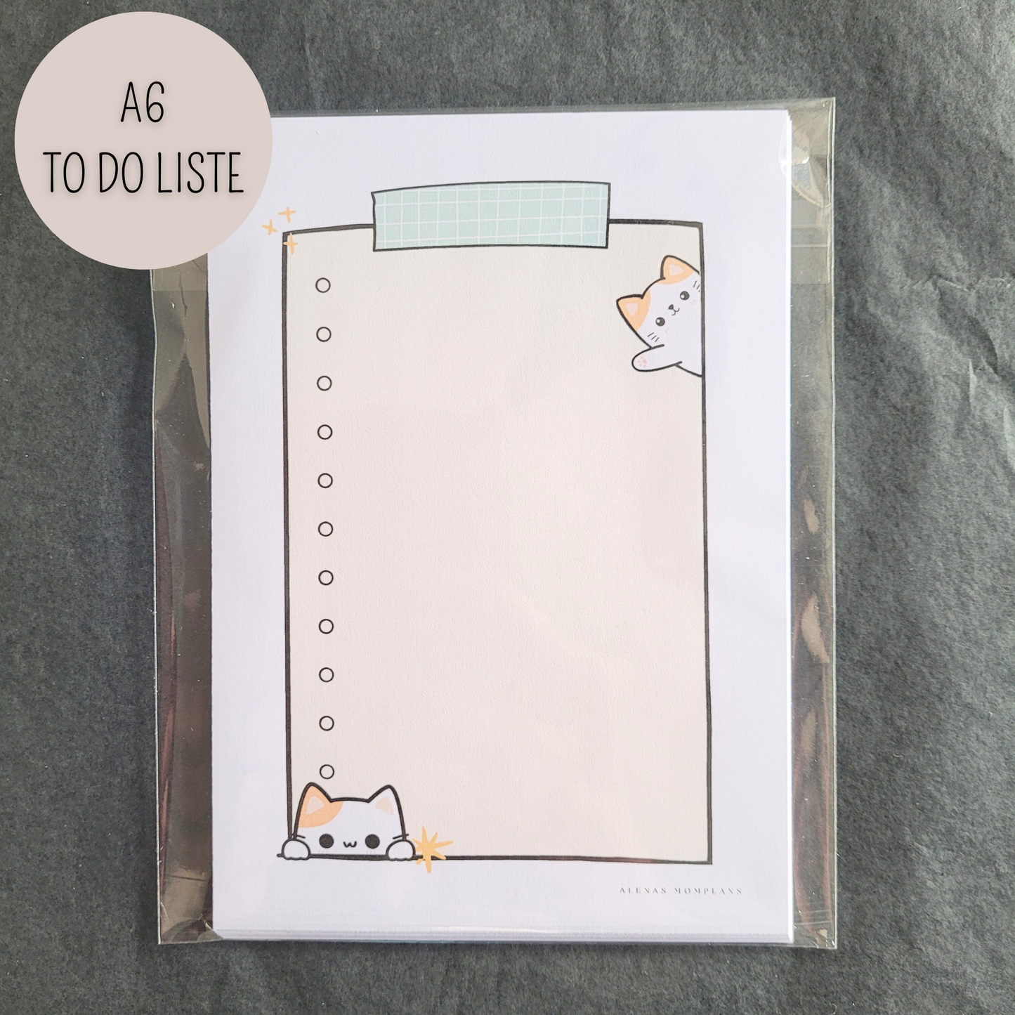 CUTE CAT - Wochenplaner A4, A5 mit Notizen, A6 To Do Listen & Sticker