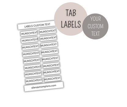 transparente Sticker/Labels "Wunschtext" für Planer Register - PERSONALISIERT