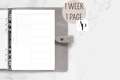 Kalender Einlage  - To-do, Prioritäten, Notizen - 1W 1S 007