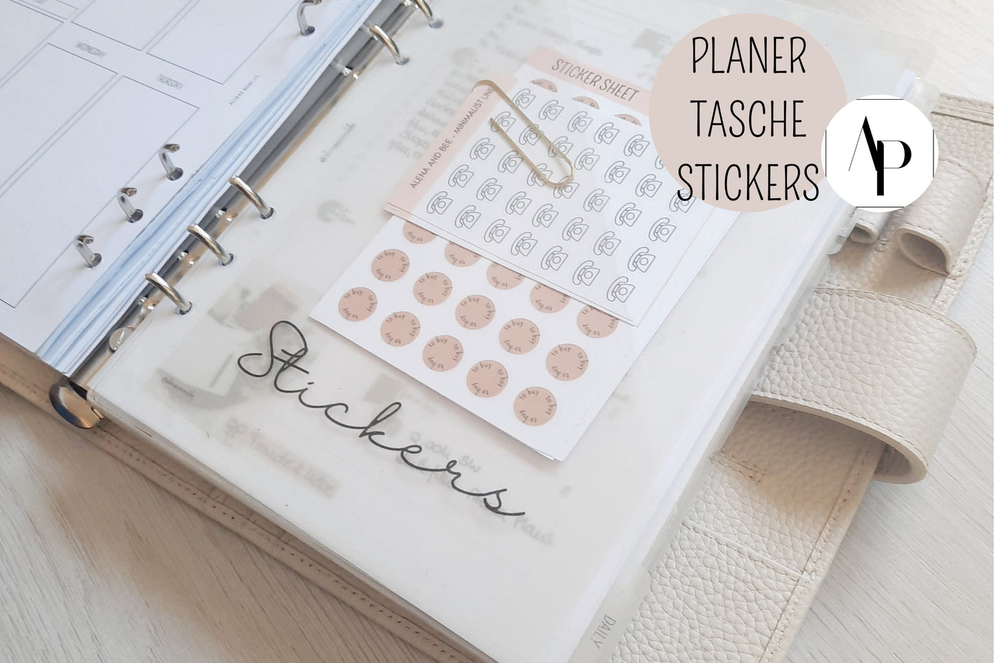 Transparente Planer Tasche STICKERS Dashboard I Minimalistisches Dashboard | A5 A6 B6 Half Letter Personal