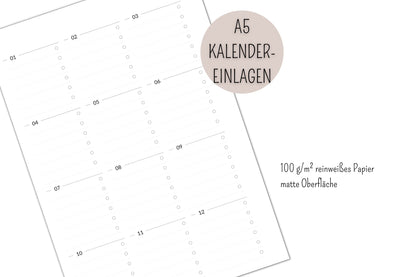 Ziel Planung Aktionsplan | JAHRESZIELE | A5 Kalender Einlageblätter - Kalendereinlagen A5