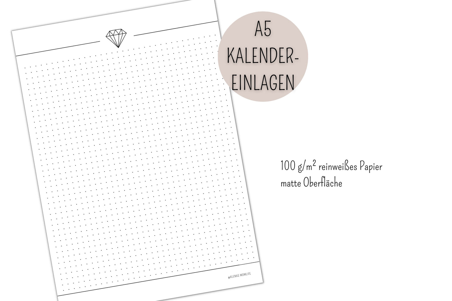 Füllpapier - Notizpapier| A5 Kalender Einlageblätter - Kalendereinlagen A5