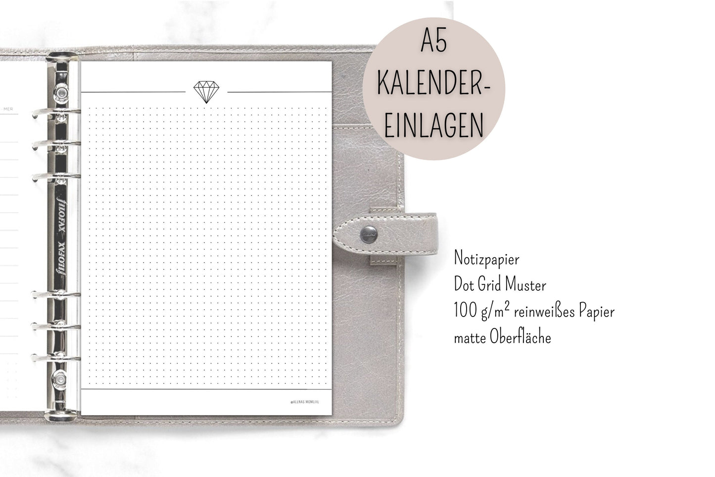 Füllpapier - Notizpapier| A5 Kalender Einlageblätter - Kalendereinlagen A5