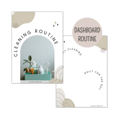 Cleaning Routine Dashboard I Minimalistisches Dashboard | A5 A6 B6 Half Letter Personal