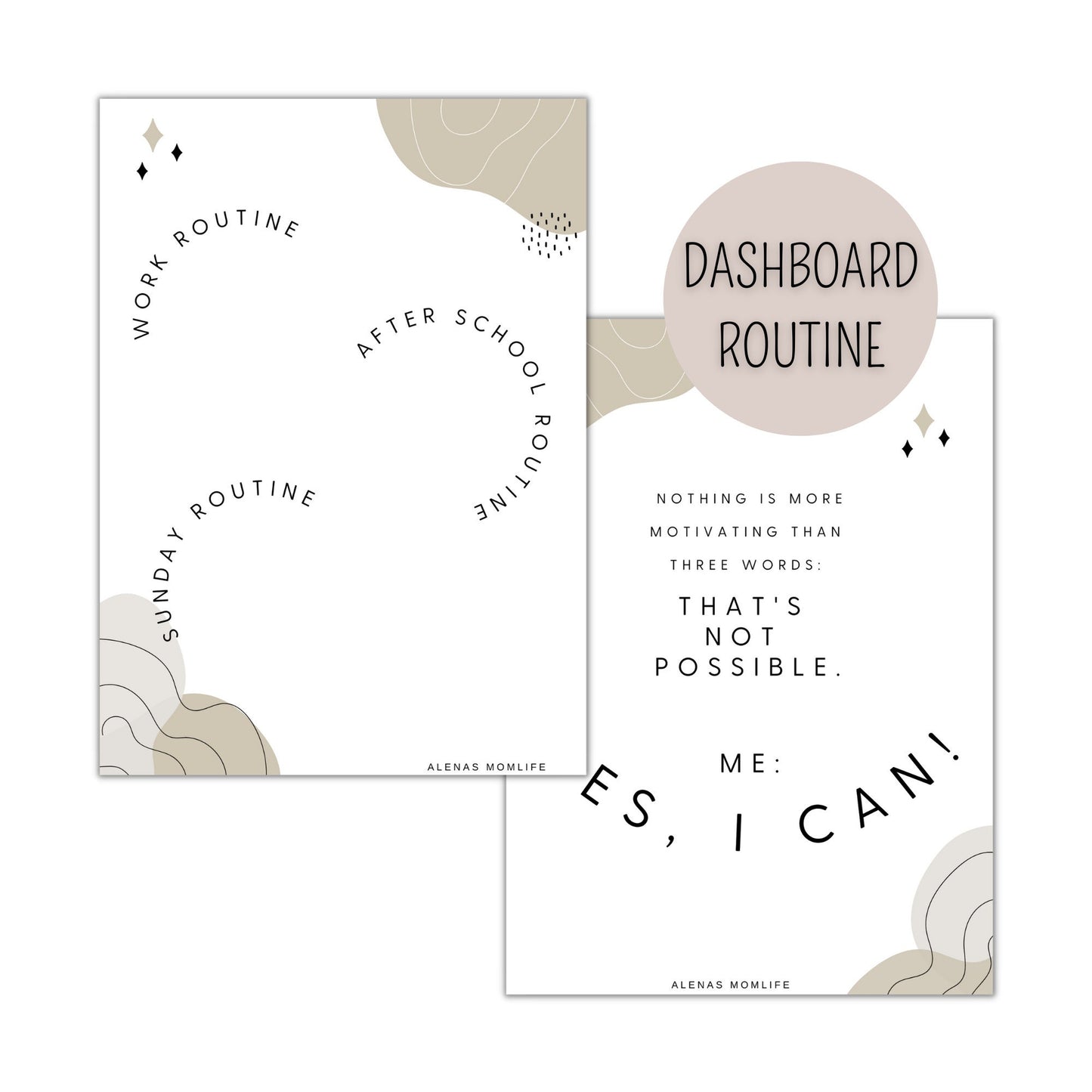 Daily Routine Dashboard I Minimalistisches Dashboard | A5 A6 B6 Half Letter Personal