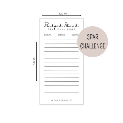 BUDGET SHEET für Spar Challenges + Sinking Funds - 3 er Set